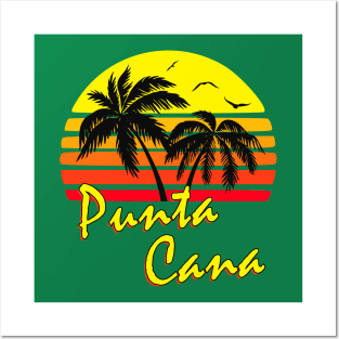 Punta Cana Retro Sunset Posters and Art